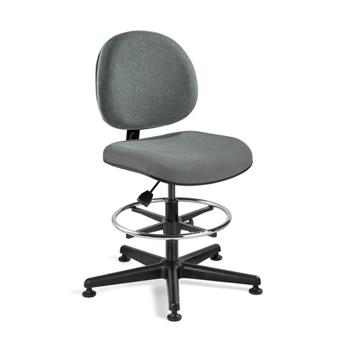 Bevco V4307MG-GY - LEXINGTON Value-Line V4 Series Ergonomic Pneumatic Chair - Upholstered - 20"-27.5" - Mushroom Glides - Gray