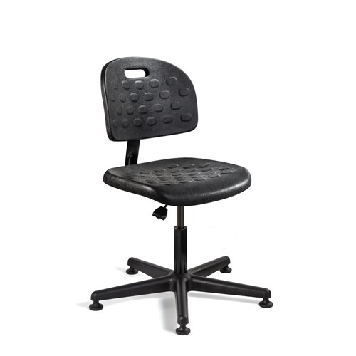 Bevco V7007MG-BK - BREVA Value-Line Poly V7 Series Ergonomic Pneumatic Chair - Polyurethane - 15"-20" - Mushroom Glides - Black