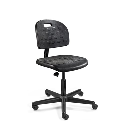 Bevco V7007HC-BK - BREVA Value-Line Poly V7 Series Ergonomic Pneumatic Chair - Polyurethane - 16"-21" - Hard Floor Casters - Black