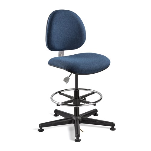 Bevco V830SMG-NY - LEXINGTON-E Value-Line ESD V8 Series Ergonomic ESD-Safe Pneumatic Chair - Fabric - 20"-27.5" - Mushroom Glides - Navy