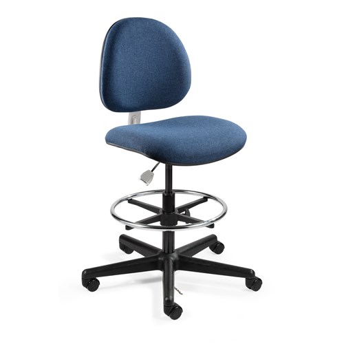 Bevco V830SHC-NY - LEXINGTON-E Value-Line ESD V8 Series Ergonomic ESD-Safe Pneumatic Chair - Fabric - 21"-28.5" - Hard Floor Casters - Navy