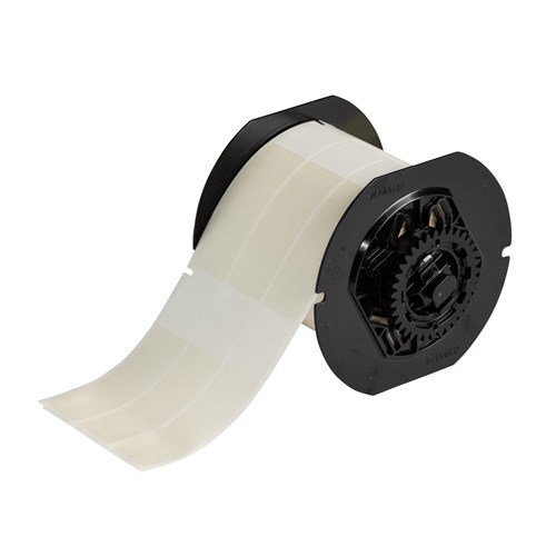 Brady B33-10-417 B33 Series - Self Laminating Vinyl Wire Wraps - 3.75" H x 1" W - White/Clear 1200/RL