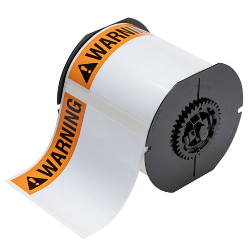 Brady B33-161-483-ANSIWA B33 Series - Polyester Warning Labels - 4" H x 4" W - Black, Orange on White - 370/RL