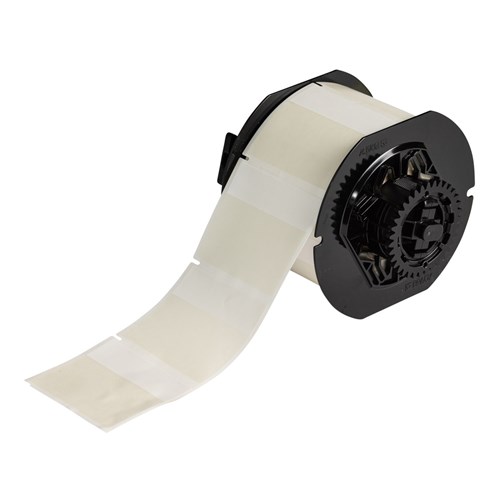 Brady B33-26-417 B33 Series - Self Laminating Vinyl Wire Wraps - 2.25" H x 2.5" W - White/Clear 500/RL