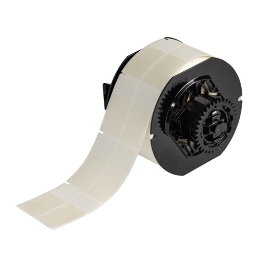 Brady B33-75-417 B33 Series - Self Laminating Vinyl Wire Wraps - 2.25" H x 1" W - White/Clear 1400/RL