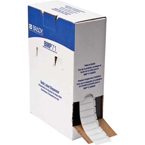 Brady BM-29-498 Repositionable Multi-Purpose Vinyl Cloth Labels - Bulk - for M6 M7 Printers - 1.5" x 0.5"