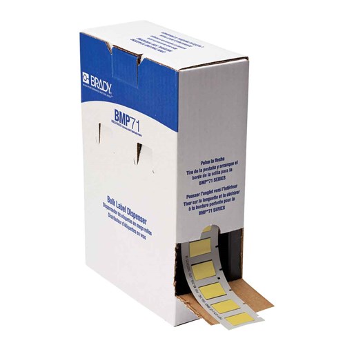 Brady BM-375-1-342-YL PermaSleeve Heat Shrink Wire and Cable Labels - 3/8" Dia Bulk - 1" - Yellow