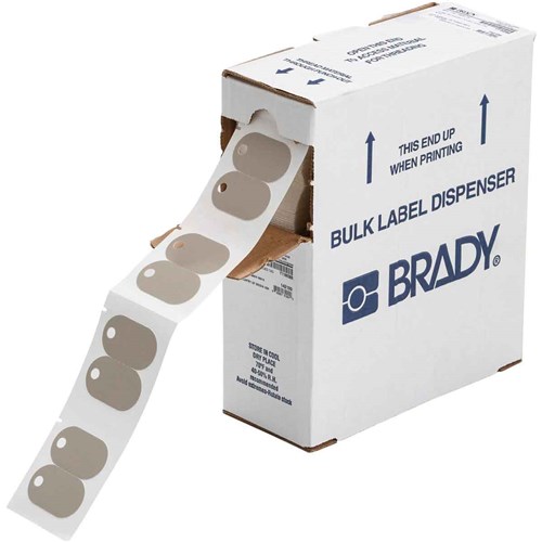 Brady BM7-110-145FR-GY Polyethylene Tags 1" H x 1.75" W - Gray - 1000/RL