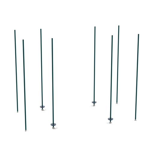 InterMetro Industries BTEK3 qwikTRAK Stationary End Unit Kit for Super Erecta Wire Shelving - Metroseal Green Epoxy