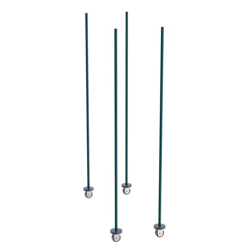 InterMetro Industries BTMK3 qwikTRAK Mobile Unit Kit for Super Erecta Wire Shelving - Metroseal Green Epoxy