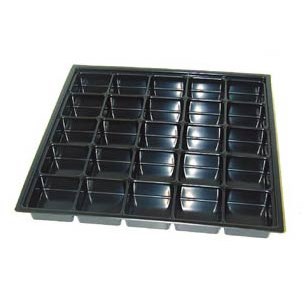 Conductive Containers (CCI) 13035 - CP Conductive Kitting Tray - 13.25" x 13.25" x 1.1875" - 10/Set