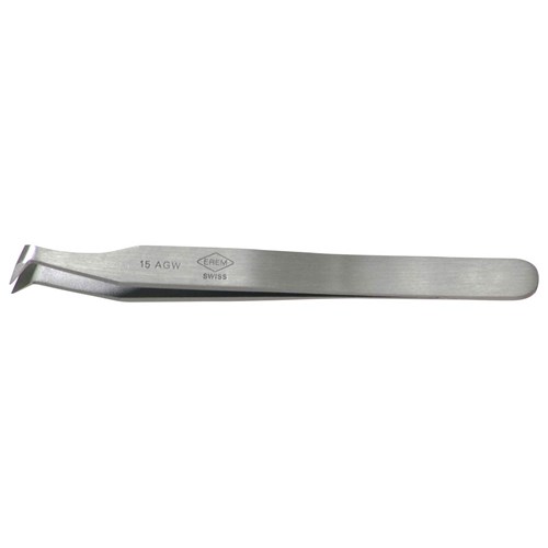 Erem 15AGW - Curved Tip Cutting Tweezers - Carbon - 4.5"