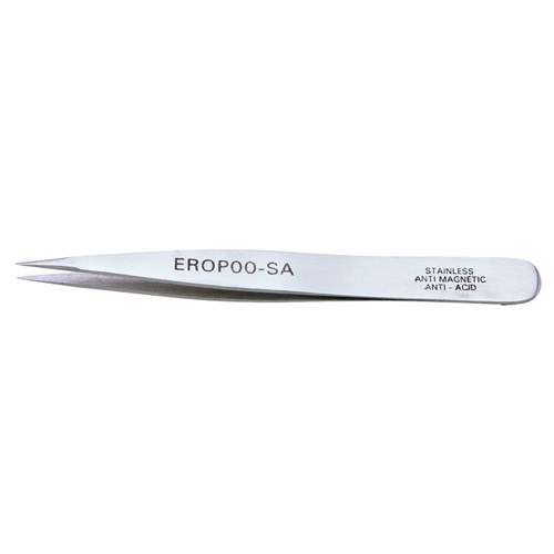 Erem EROPOOSA - Stainless Steel Anti-Magnetic Tweezers - Straight Fine Tips - Smooth - 4.75"