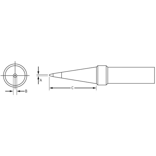 Weller ETT - ET Series Conical Soldering Tip for PES51 Iron - 0.024" x 0.625"