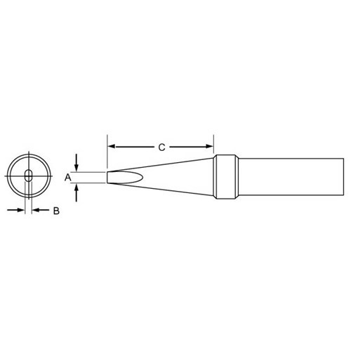 Weller PTA7 - PT Series Screwdriver Soldering Tip for TC201 Irons - 700° - 0.062" x 0.62"