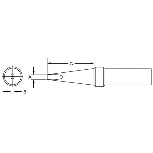 Weller PTC8 - PT Series Screwdriver Soldering Tip for TC201 Irons - 800° - 0.125" x 0.62"