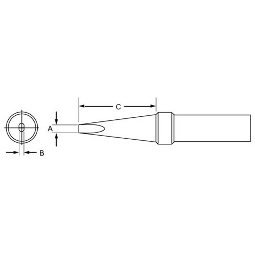 Weller PTD7 - PT Series Screwdriver Soldering Tip for TC201 Irons - 700° - 0.187" x 0.62"