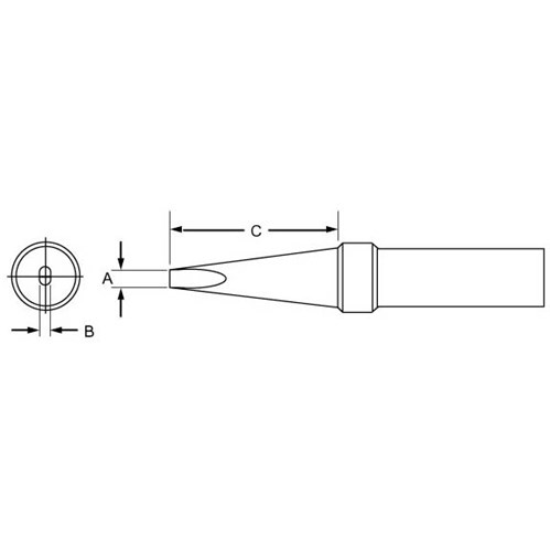 Weller PTE8 - PT Series Screwdriver Soldering Tip for TC201 Irons - 800° - 0.234" x 0.62"