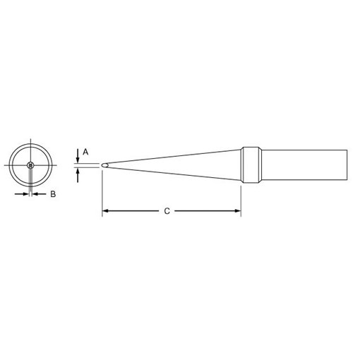 Weller PTJ8 - PT Series Long Screwdriver Soldering Tip for TC201 Irons - 800° - 0.015" x 1"