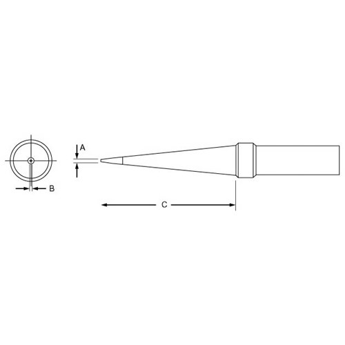 Weller PTO7 - PT Series Long Conical Soldering Tip for TC201 Irons - 700° - 0.031" x 1"