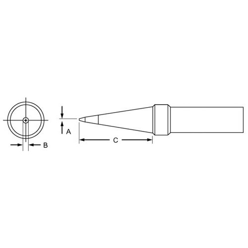 Weller PTP7 - PT Series Conical Soldering Tip for TC201 Irons - 700° - 0.031" x 0.62"