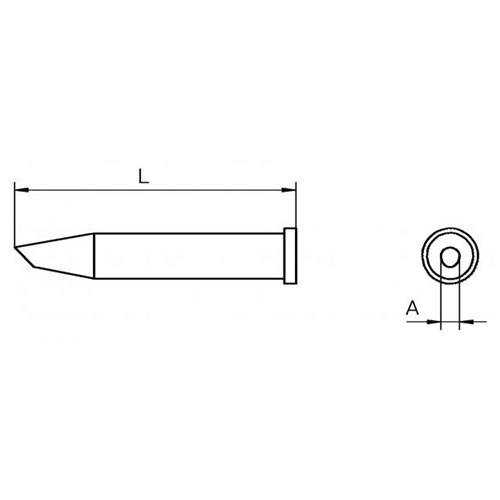 Weller T0054470999 - XTBB Soldering Tip - Angled Chisel - 2.4 mm