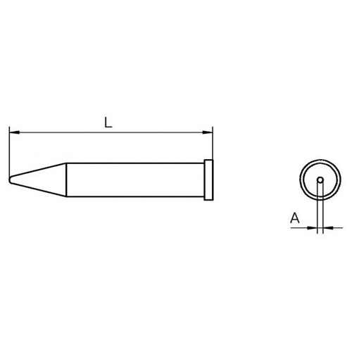 Weller T0054471499 - XTO Soldering Tip - Round - 1 mm