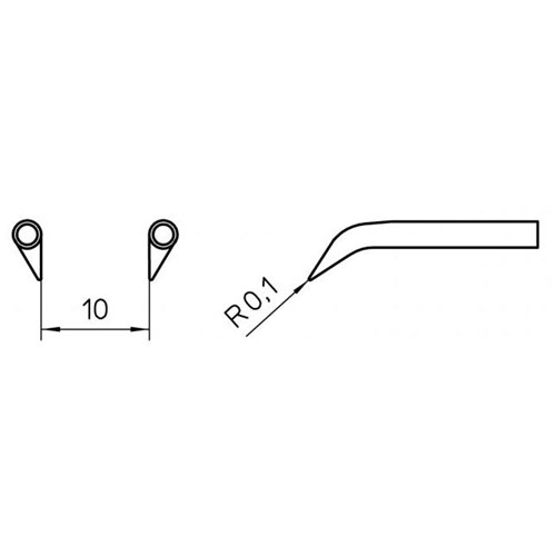 Weller T0054465699 - RTW 6NW Soldering Tip - Chisel - 0.2 x 1 mm