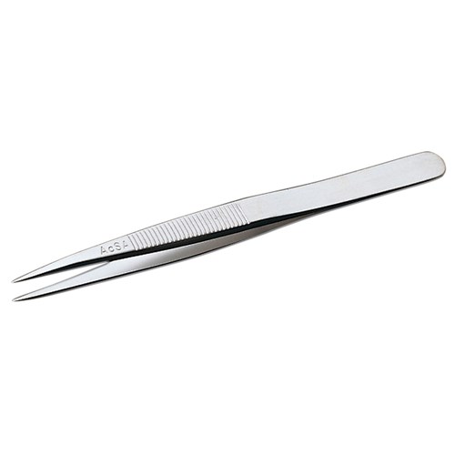 Erem ACSA - Stainless Steel Anti-Magnetic Precision Tweezers - Straight Medium Tips - Smooth - 4.252"