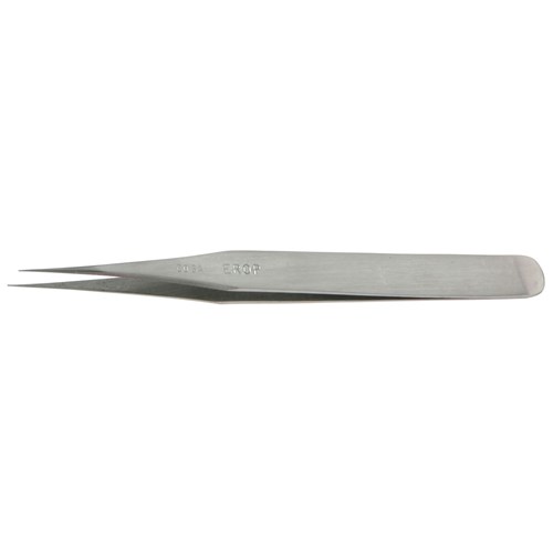 Erem OOSA - Stainless Steel Anti-Magnetic Precision Tweezers - Straight Pointed Tips - Smooth - 4.724"