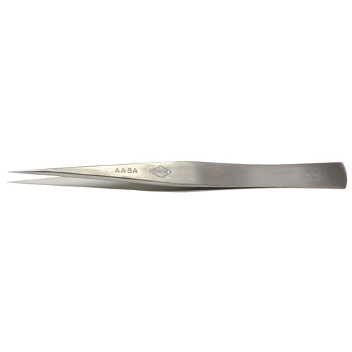 Erem AASA - Stainless Steel Anti-Magnetic Precision Tweezers - Straight Medium Tips - Smooth - 4.921"