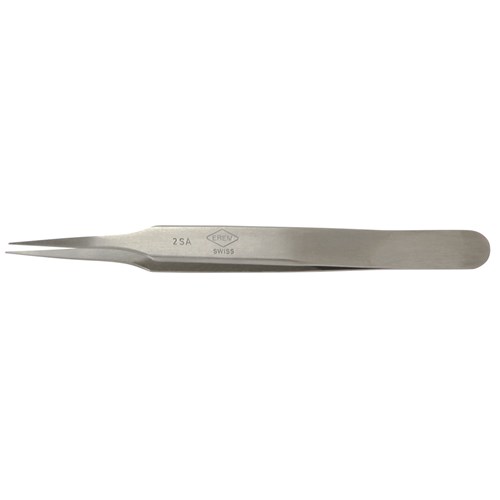 Erem 2SASL - Stainless Steel Anti-Magnetic Economy Precision Tweezers - Straight Medium Tips - Smooth - 4.528"