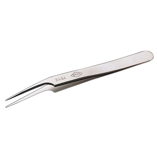 Erem 5ASA - Stainless Steel Anti-Magnetic Offset Precision Tweezers - Straight Very Fine Tips - Smooth - 4.528"