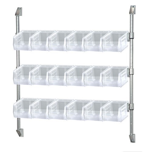 Quantum CAN-34-36BH-230CL - Cantilever Bin Holder Post Wall Mount - 36"W x 10-7/8"D x 34"H