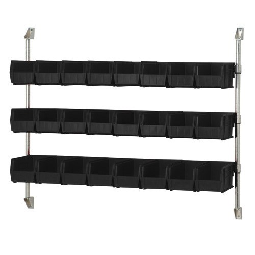 Quantum CAN-34-48BH-230BK - Cantilever Bin Holder Post Wall Mount - 48"W x 10-7/8"D x 34"H