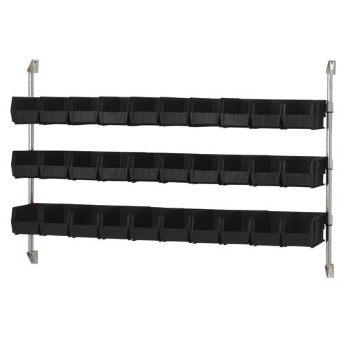 Quantum CAN-34-60BH-230BK - Cantilever Bin Holder Post Wall Mount - 60"W x 10-7/8"D x 34"H