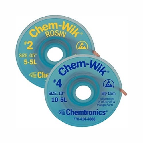 Chemtronics 5-100L - Chem-Wik Desoldering Braid - 100' - #2 Yellow 0.050"/1.3 mm - 1 Spool/Case