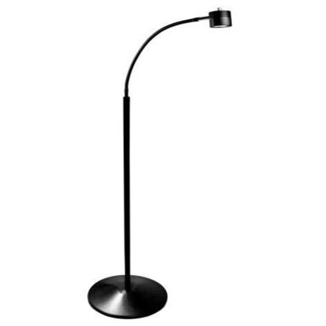 Dazor LED-FA25WS-BK - EcoFlex LED Lamp w/Pedestal Floor Stand - 25" Reach - Dimmable Switch - Black