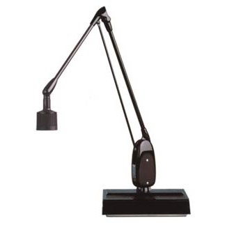 Dazor 6324-BK - 20W Halogen Lamp w/Desk Base - 28" Reach - On/Off Switch - Black