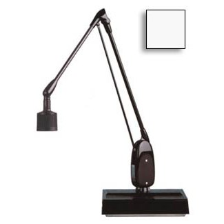 Dazor 6324-WH - 20W Halogen Lamp w/Desk Base - 28" Reach - On/Off Switch - White