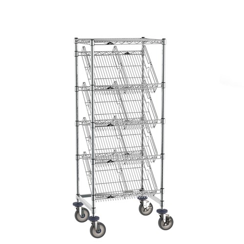 InterMetro Industries DC15EC Super Erecta Slanted Shelf Rack with One Flat and Four Slanted Shelves - 18" x 24"