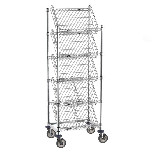 InterMetro Industries DC16EC Super Erecta Slanted Shelf Rack with Five Slanted Shelves - 18" x 24"