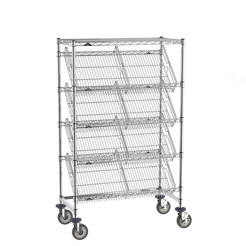 InterMetro Industries DC35EC Super Erecta Slanted Shelf Rack with One Flat and Four Slanted Shelves - 18" x 36"