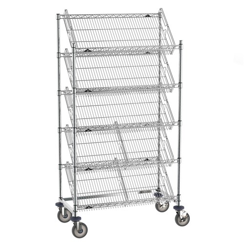 InterMetro Industries DC36EC Super Erecta Slanted Shelf Rack with Five Slanted Shelves - 18" x 36"