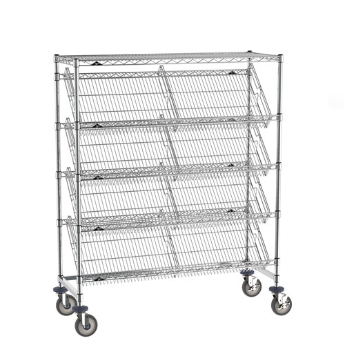 InterMetro Industries DC55EC Super Erecta Slanted Shelf Rack with One Flat and Four Slanted Shelves - 18" x 48"