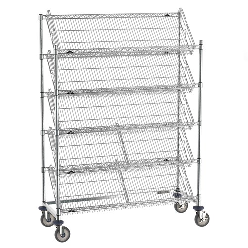 InterMetro Industries DC56EC Super Erecta Slanted Shelf Rack with Five Slanted Shelves - 18" x 48"