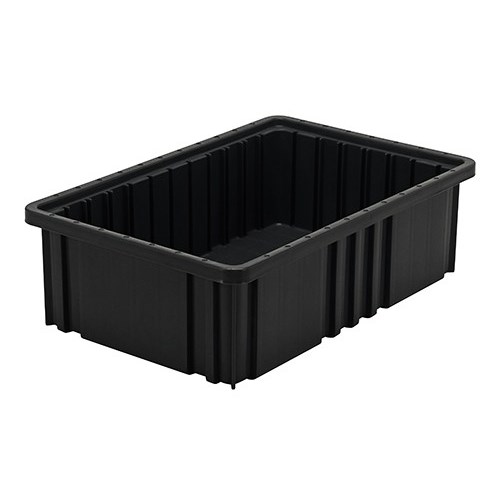 Quantum DG92050CO - Conductive Dividable Grid Container - 16-1/2"L x 10-7/8"W x 5"H -  Black - 12/Carton