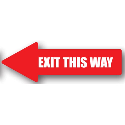 Ergomat UEN-0445LEFT - DSV-SIGN 192 Durastripe Arrow Floor Sign - Exit This Way - 24" x 8"