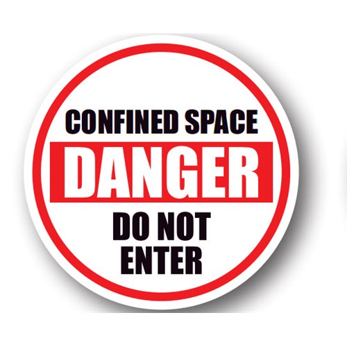 Ergomat UEN-1940 - DSV-SIGN 256 Durastripe Circle Floor Sign - Confined Space Danger Do Not Enter - 16"