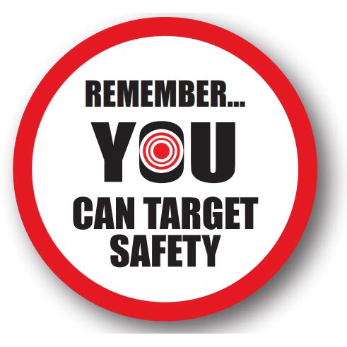 Ergomat UEN-0556 - DSV-SIGN 900 Durastripe Circle Floor Sign - Remember… YOU Can Target Safety - 30"